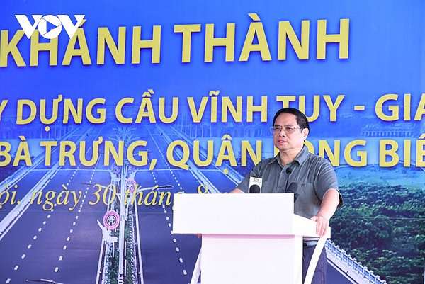 Thủ tướng Chính phủ Phạm Minh Chính dự Lễ khánh thành cầu Vĩnh Tuy giai đoạn 2