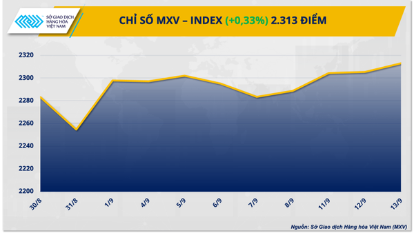 Thị trường hàng hóa hôm nay ngày 14/9/2023: Chỉ số hàng hoá MXV-Index tăng bốn ngày liên tiếp