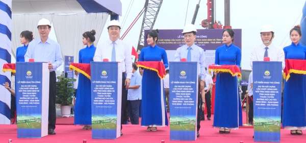 Cầu vượt sông Đáy nối Nam Định - Ninh Bình 1.450 tỷ đồng được triển khai thi công