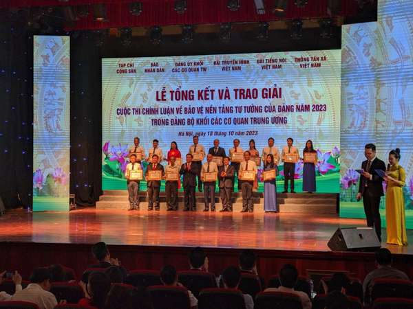 Đảng bộ Bộ Công Thương nhận giải Ba và Bằng khen tại Cuộc thi bảo vệ nền tảng tư tưởng của Đảng