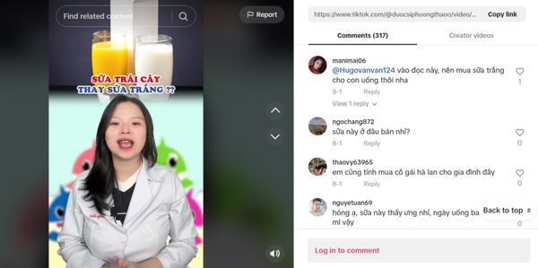 Loạt người mặc blouse chê sữa trái cây, khuyên dùng cô gái Hà Lan xuất hiện dày đặc trên mạng xã hội