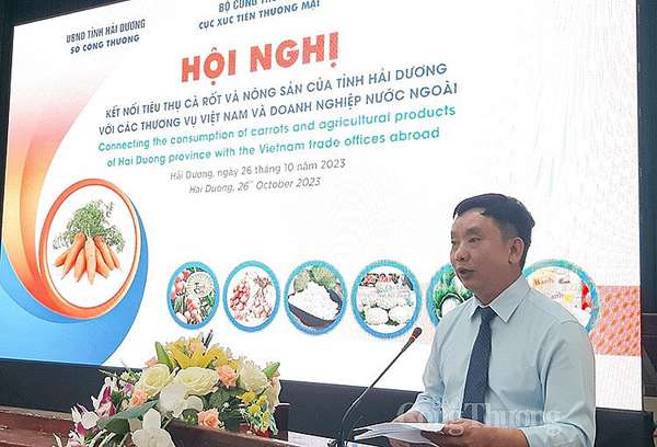 Ông Trần Văn Quân - Phó Chủ tịch UBND tỉnh Hải Dương phát biểu tại Hội nghị