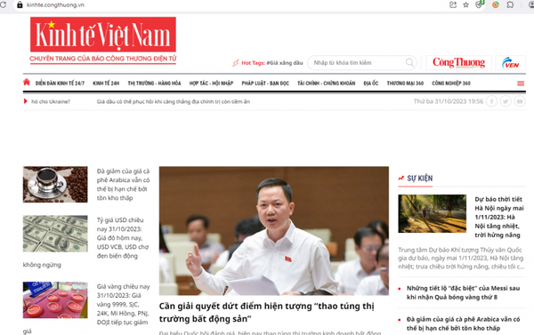 Phát hiện website mạo danh chuyên trang Kinh tế Việt Nam của Báo Công Thương
