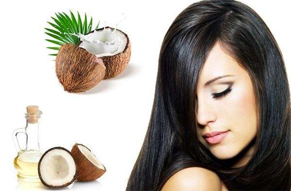 Dầu dừa có thể giúp mái tóc trở nên đen mượt và óng ả. 