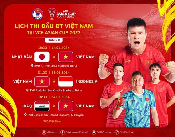 Đội tuyển bóng đá Việt Nam đã lên đường giành cup Asian Cup 2023 tại Qatar