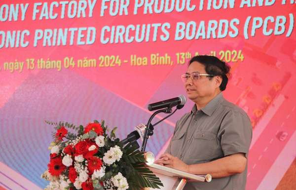 Thủ tướng dự lễ khởi công nhà máy sản xuất vi mạch điện tử gần 5.000 tỷ đồng tại Hòa Bình