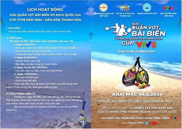 Sắp diễn ra giải Quần vợt bãi biển Vô địch Quốc gia năm 2024 Cúp VTV8