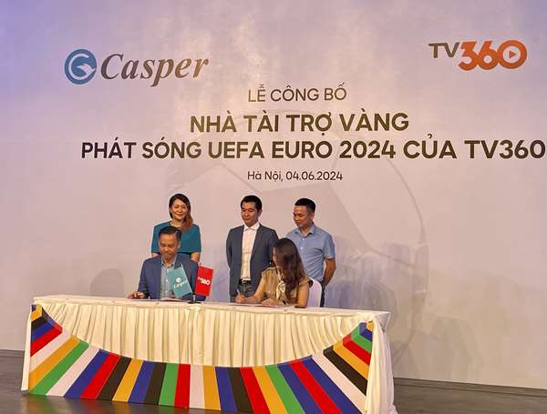 Casper là nhà tài trợ vàng phát sóng UEFA Euro 2024