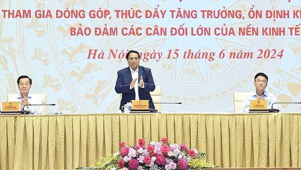 Thủ tướng Phạm Minh Chính chủ trì Hội nghị Thủ tướng Chính phủ làm việc với doanh nghiệp nhà nước. (Ảnh: Trần Hải)