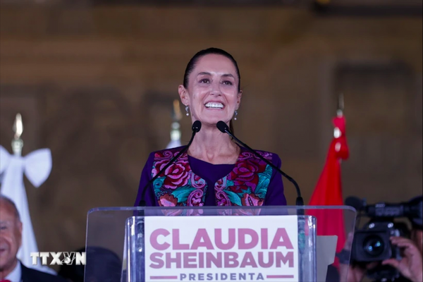 Bà Claudia Sheinbaum phát biểu tại Mexico City, Mexico. (Ảnh: THX/TTXVN)