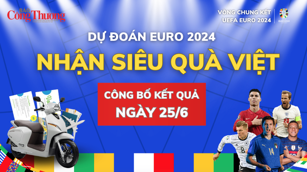 Công bố kết quả 'Dự đoán EURO - Nhận siêu quà Việt' ngày 25/6