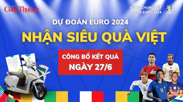Công bố kết quả 'Dự đoán EURO - Nhận siêu quà Việt' ngày 27/6