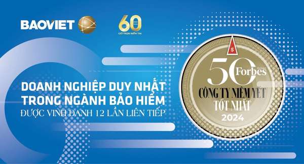 Bảo Việt: 12 năm liên tiếp được vinh danh trong “Danh sách 50 công ty niêm yết tốt nhất Việt Nam”