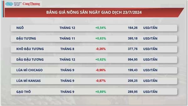 Thị trường hàng hóa hôm nay ngày 24/7/2024: Lực bán áp đảo quay lại thị trường nguyên liệu thế giới