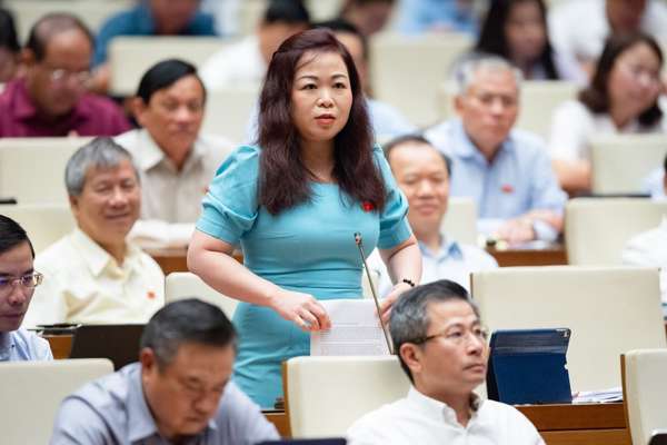 Đại biểu Vũ Thị Lưu Mai - Đoàn ĐBQH Tp. Hà Nội tranh luận