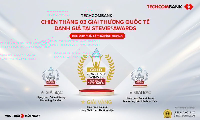 Techcombank lập 'hat-trick' giải Stevie Awards khu vực châu Á