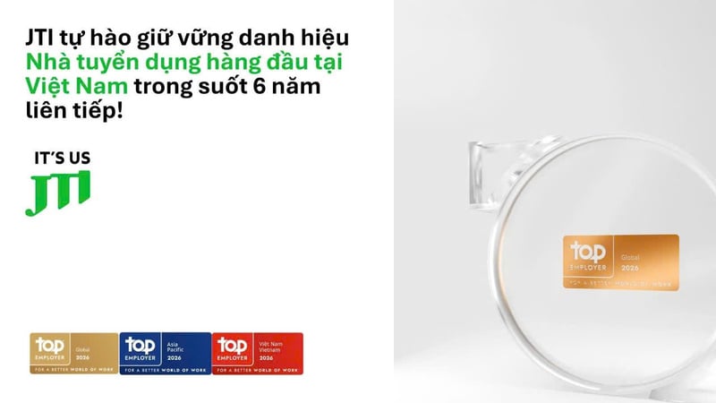 JTI tiếp tục được vinh danh Top Employer 2026