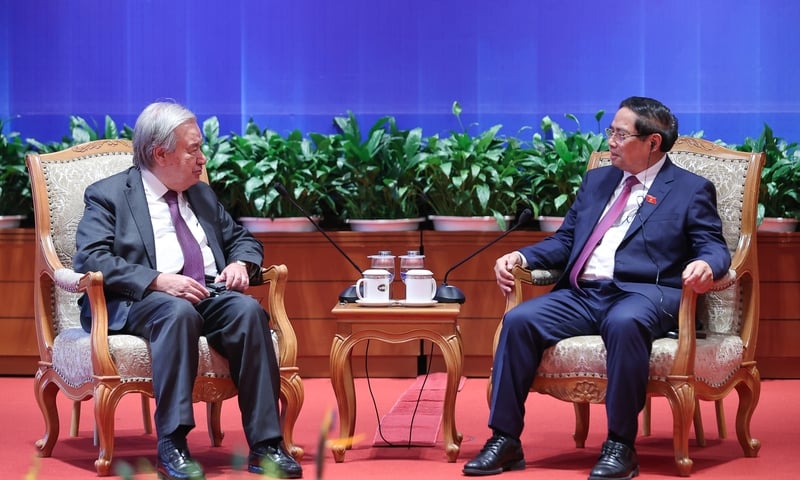 Thủ tướng Phạm Minh Chính hội kiến với Tổng Thư ký Liên Hợp Quốc
