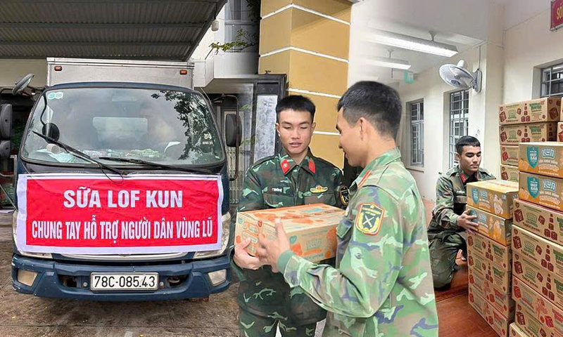 Hơn 30 tấn hàng sữa LOF KUN đã kịp thời đến với bà con 4 tỉnh vùng lũ