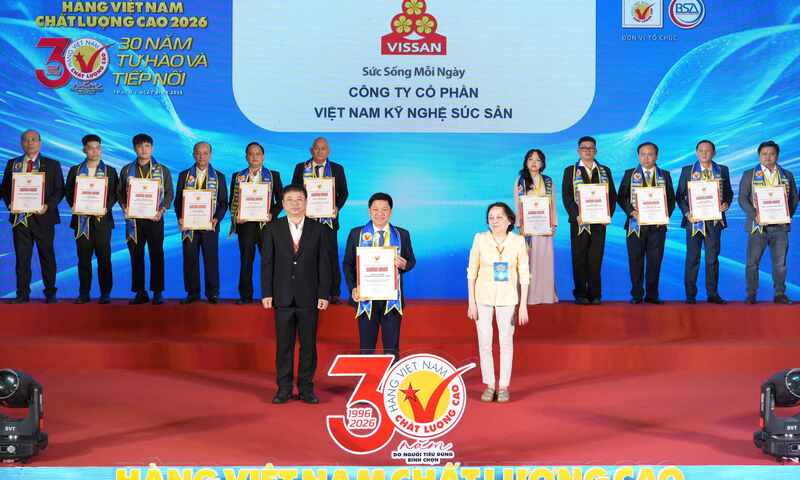 Vissan 30 năm liên tiếp đạt danh hiệu Hàng Việt Nam chất lượng cao