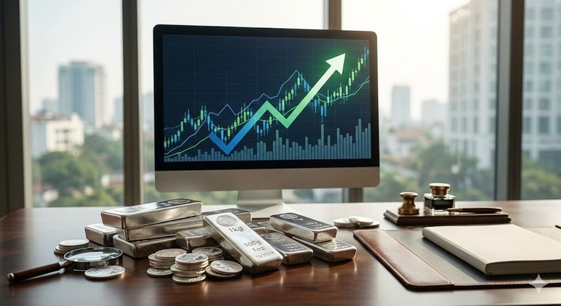 Giá bạc trong nước và thế giới đều tăng