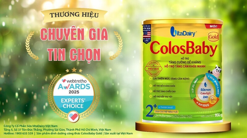 ColosBaby Gold giành giải “Chuyên gia tin chọn” Webtretho Awards 2025