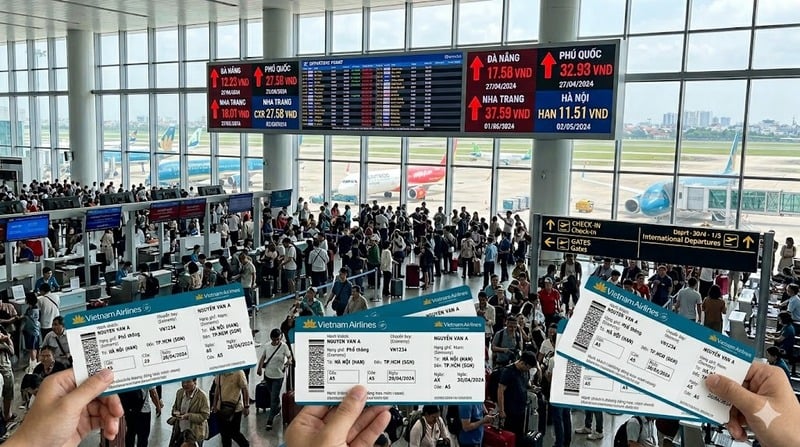 Giá vé máy bay dịp lễ 30/4 - 1/5 tăng mạnh, nhiều chặng bay kín chỗ