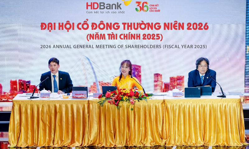 Đại hội đồng cổ đông HDBank 2026: Lợi nhuận kế hoạch tăng 41%,mở rộng hợp tác quốc tế