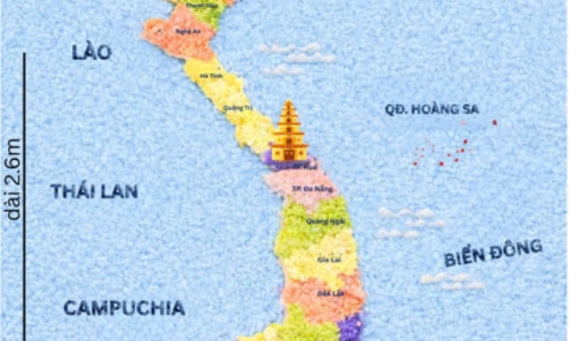 Vietcoco xác lập kỷ lục Bản đồ Việt Nam từ xôi nếp và nước cốt dừa