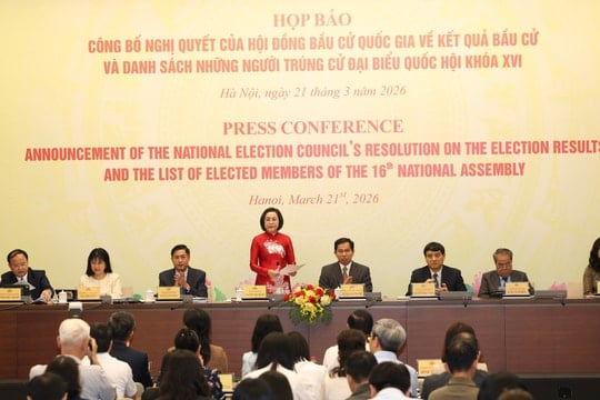 Công bố Nghị quyết về kết quả bầu cử và danh sách trúng cử đại biểu Quốc hội khóa XVI