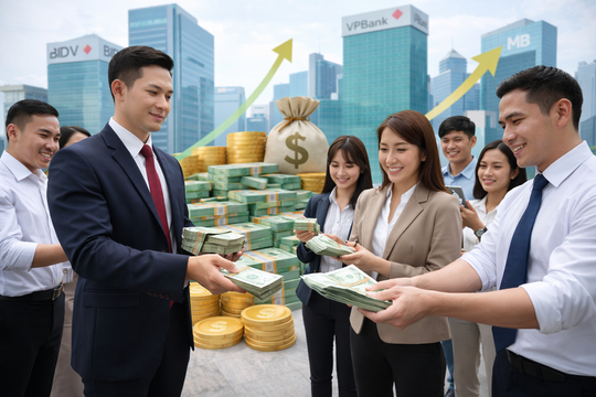Ngân hàng chi mạnh cho nhân sự: BIDV, VietinBank, Vietcombank dẫn đầu