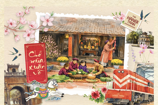 Đón Xuân trên đoàn tàu du lịch văn hóa 5 Cửa Ô “Chở mùa Xuân về”